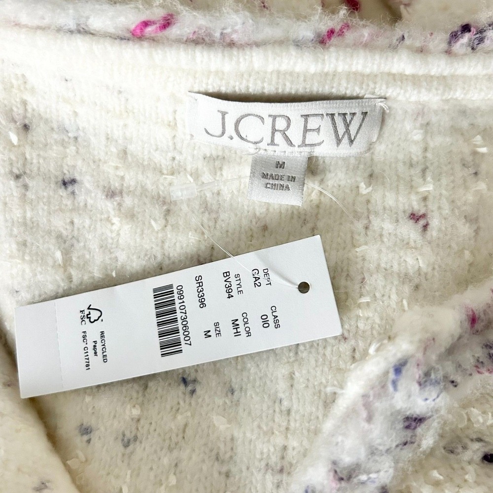 NEW J.Crew Cropped Lady Jacket Ivory Confetti Merino Alpaca BV394 Size Medium - Picture 4 of 6